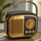 BOMBONIERA SPEAKER BLUETOOTH VINTAGE NERO E ORO PER EVENTI UNICI