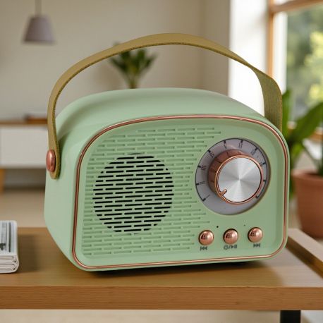 BOMBONIERA SPEAKER BLUETOOTH UNIQUE VINTAGE VERDE PASTELLO E RAME