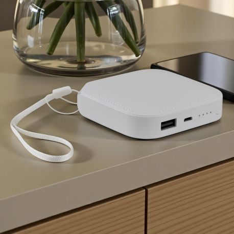 POWERBANK BIANCO CON LACCETTO: BOMBONIERA TECNOLOGICA ORIGINALE!