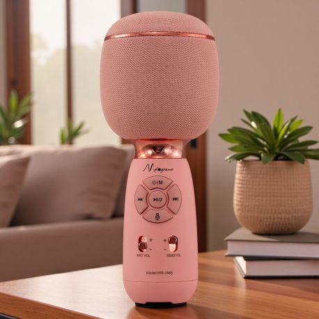 MICROFONO BLUETOOTH ROSA CON CASSA INTEGRATA: IDEALE PER FESTE E KARAOKE