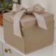SCATOLA QUADRATA COLOR CREMA CON FIOCCO E STRASS PER EVENTI SPECIALI