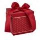 SCATOLA QUADRATA ROSSA CON STRASS E FIOCCO: IDEALE PER OGNI OCCASIONE!