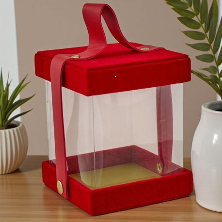 SCATOLA QUADRA TRASPARENTE ROSSA: ORIGINALE E ECONOMICA!