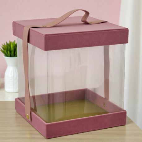 SCATOLA QUADRATA TRASPARENTE ROSA ANTICO: IDEE REGALO ORIGINALI!