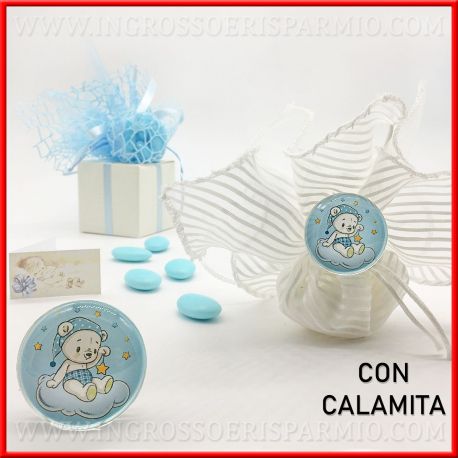 CALAMITE BOMBONIERE CON ORSETTI BEBE' MASCHIETTO PREZZI STOCK