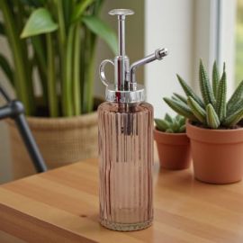 BOTTIGLIA RIGATA ALTA ROSA CON TAPPO DOSATORE PER BOMBONIERE UNICHE