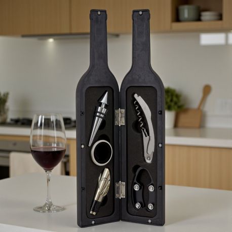 SET VINO DA CINQUE PEZZI IN BOTTIGLIA: BOMBONIERA IDEALE PER MATRIMONI!