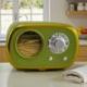 PORTA STUZZICADENTI VINTAGE A FORMA DI RADIO VERDE PER BOMBONIERE UNICHE