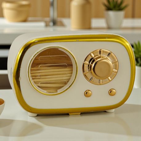 PORTA STUZZICADENTI RADIO VINTAGE BIANCA PER UN MATRIMONIO UNICO