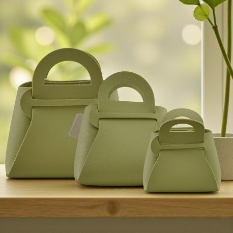 BORSETTA SIMILPELLE VERDE: IDEA REGALO DI CLASSE PER BOMBONIERE