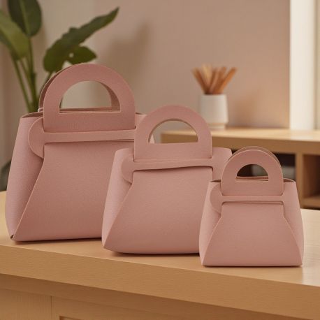 BORSETTA SIMILPELLE ROSA ANTICO: IDEA REGALO STILOSO PER BOMBONIERE