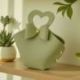 BORSETTA VERDE CON MANICO A CUORE PER BOMBONIERE E REGALI CHIC