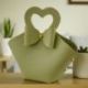 BORSETTA VERDE CON MANICO A CUORE PER BOMBONIERE E REGALI CHIC