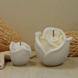 CANDELA PROFUMATA A FORMA DI ROSA CHIUSA: IDEALE PER BOMBONIERE ORIGINALI