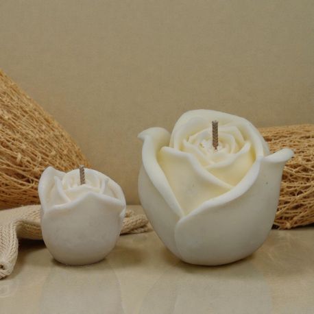 CANDELA PROFUMATA A FORMA DI ROSA CHIUSA: IDEALE PER BOMBONIERE ORIGINALI