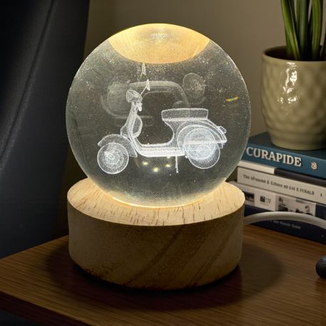 LAMPADA LED A SPERA CON VESPA: BOMBONIERA ORIGINALE PER EVENTI