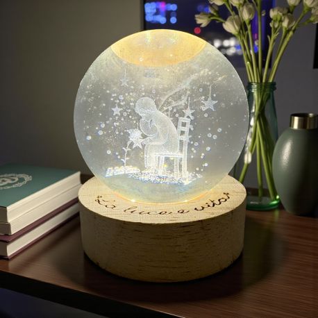 LAMPADA GLOBO PICCOLO PRINCIPE BATTESIMO MASCHIETTO