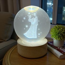 GLOBO LED COPPIA SPOSI ABBRACCIATI E CUORI , BOMBONIERE NOZZE ORIGINALI