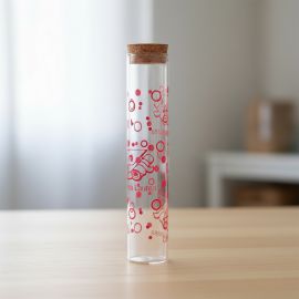 PROVETTA PORTA CONFETTI LAUREA IN VETRO E POIS ROSSI