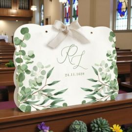 WEDDING BAG DECORATA CON FOGLIE VERDI PER UN MATRIMONIO UNICO