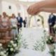 WEDDING BAG DECORATA CON FOGLIE VERDI PER UN MATRIMONIO UNICO