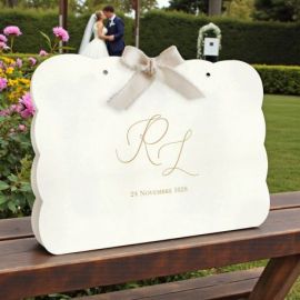 WEDDING BAG NEUTRA CON INIZIALI COLOR ORO IDEA ORIGINALE