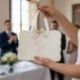 WEDDING BAG PERSONALIZZATA CON INIZIALI IN CORSIVO PER LE NOZZE