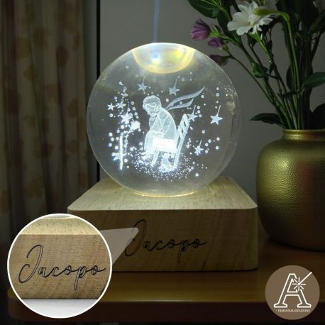 LAMPADA LED CON BASE QUADRATA: BOMBONIERA PICCOLO PRINCIPE UNICA!