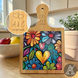 TAGLIERE CON FIORI COLORATI BOMBONIERA SOLIDALE MATRIMONIO