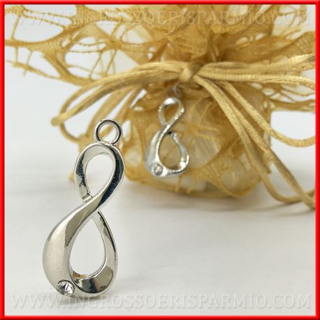 CIONDOLO SIMBOLO INFINITO CON STRASS IDEE ORIGINALI NOZZE, PROMESSA