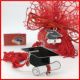 CIONDOLO BOMBONIERA LAUREA ORIGINALE TOCCO NERO + NAPPA ROSSA