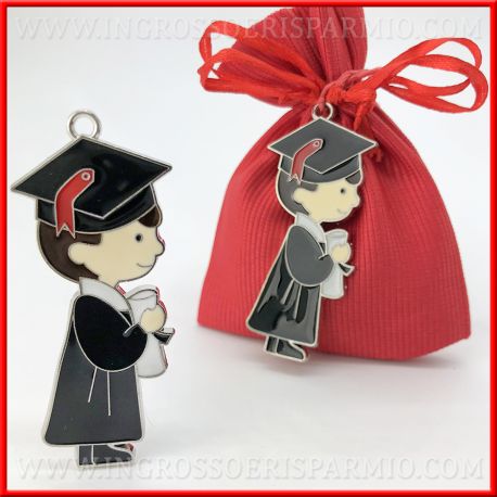 CIONDOLI LAUREA RAGAZZO TOGA E CAPPELLO IDEE CONFETTATA