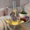 BOMBONIERA DIFFUSORE LED FIORE CRISTALLO ELEFANTE CUORI ROSA