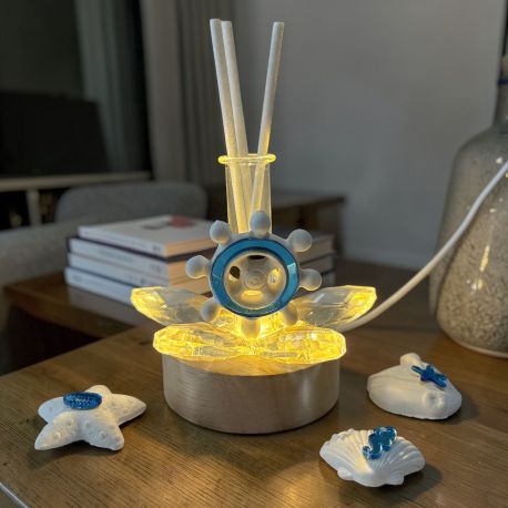 DIFFUSORE AMBIENTE CON LED TEMA MARE CON GESSETTO ASSORTITO
