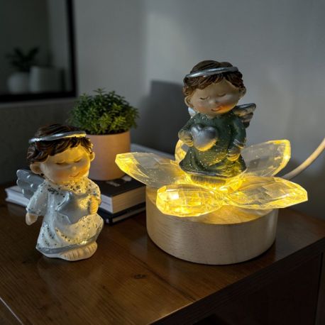 LAMPADA LED FIORE CRISTALLO ANGIOLETTO GLITTERATO BIMBO/BIMBA