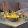 UNICORNO SU FIORE IN CRISTALLO E LAMPADA LED, BOMBONIERE PRIMO COMPLEANNO BIMBA