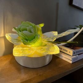 BOMBONIERE MATRIMONIO ORIGINALI LAMPADA LED ROSA BIANCA IN CRISTALLO