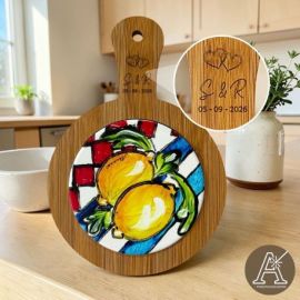 TAGLIERE SOTTOPENTOLA TONDO CON MAIOLICA E LIMONI