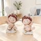 STATUINA ANGIOLETTO CON CUORE PALLONCINO BATTESIMO BIMBO