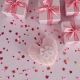 SACCHETTO CUORE ROSA PORTACONFETTI PER BOMBONIERE BATTESIMO BIMBA