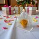 BORSETTA BOMBONIERA PERSONALIZZATA CON ROSA DI SAPONE