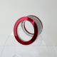 BORSETTA IN PLEXIGLASS CON CERCHIO ROSSO E ROSA SAPONATA PERSONALIZZABILE PER EVENTI