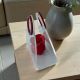 BORSETTA IN PLEXIGLASS CON CERCHIO ROSSO E ROSA SAPONATA PERSONALIZZABILE PER EVENTI
