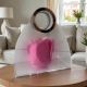 BORSETTA TRASPARENTE CERCHIO ROSA CON ROSA SAPONATA PERSONALIZZABILE PER BATTESIMO COMUNIONE E CRESIMA