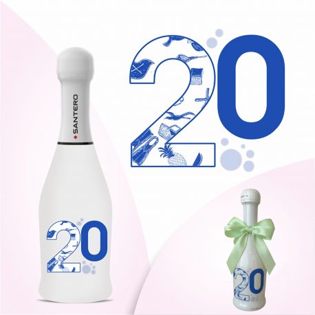 MINI BOTTIGLIA DI VINO SPUMANTE SANTERO PER IL TUO 20° COMPLEANNO