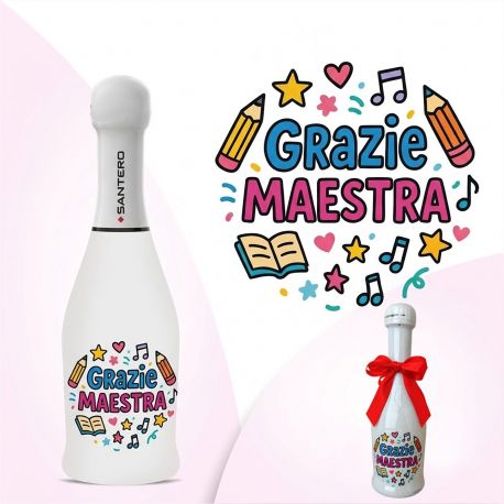 GRAZIE MAESTRA: MINI BOTTIGLIA SANTERO PER UNA BOMBONIERA UNICA!