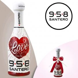 MINI BOTTIGLIE SPUMANTE EXTRA DRY SANTERO 958 LOVE BOMBONIERE SEGNAPOSTO MATRIMONIO