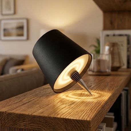 LAMPADA TOUCH METAL TAPPO BLACK BOMBONIERA UTILE