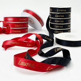 NASTRI PERSONALIZZATI "LAUREA" IN RASO ROSSO CONFEZIONI FAI DA TE SCRITTA ORO ECONOMICI ONLINE BOBINA 25 MT