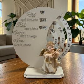 CALENDARIO PERPETUO CON ANGIOLETTO BOMBONIERA ORIGINALE PER BATTESIMO